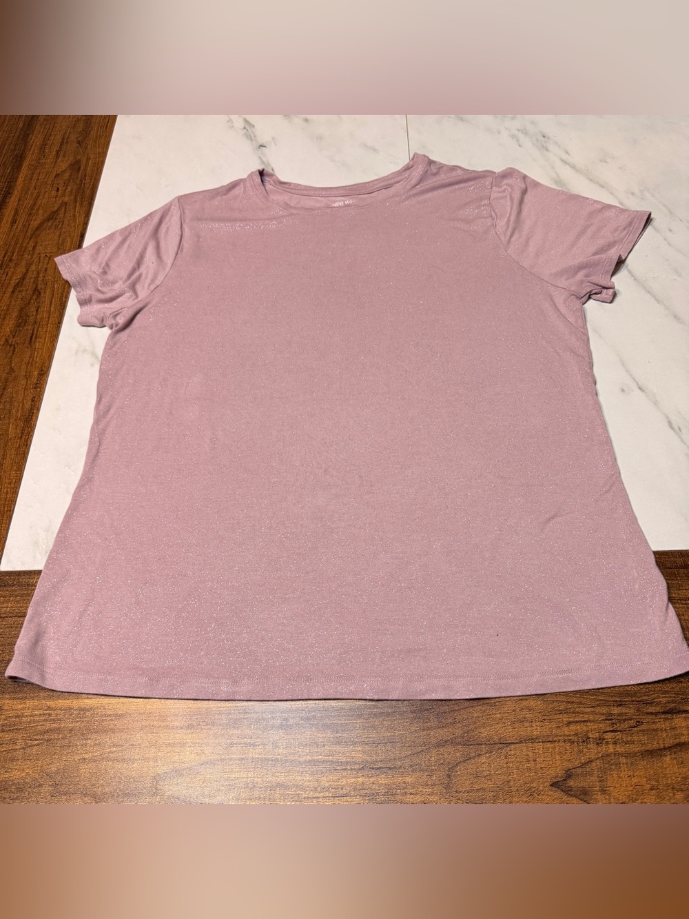 women's Nine West top featuring a distinct shimmering, metallic finish XL